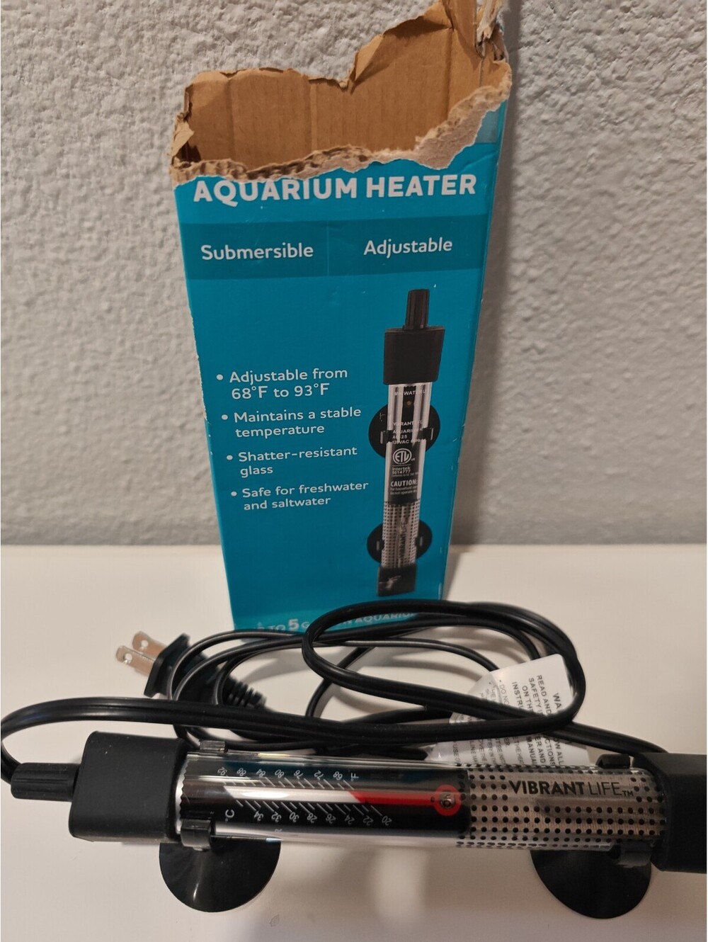 Vibrant Life Adjustable Submersible Aquarium Heater